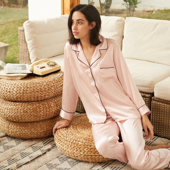 22MM Organic Silk Pajamas Button Down Pant Pick - Picture 4 of 6